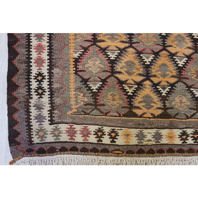 Brown Caucasian Kilim Rug, 1920s For Sale - Image 8 of 15