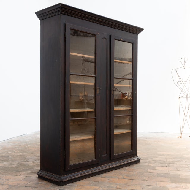 19th Century Two-Door Wooden Bookcase For Sale - Image 3 of 8