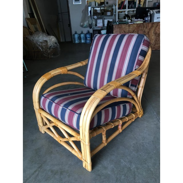 1940s Restored Vintage Three-Strand "1940s Transition" Rattan Lounge For Sale - Image 4 of 8