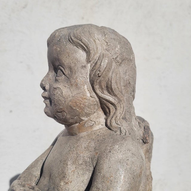 18th Century Candle-Bearing Angels in Marble, Set of 2 For Sale - Image 11 of 18