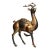 Vintage Gilt Bronze Deer Figure With Cinnabar Red Accents – "Path to Wealth" Sculpture For Sale