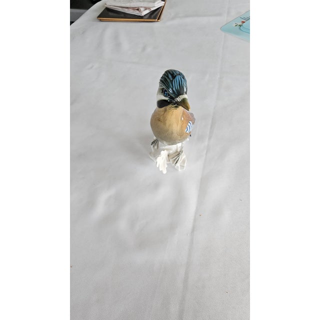 Ceramic 19th Century Fine Porcelain "Bue Jay" Bird Figurine by Karl Ens Germany For Sale - Image 7 of 12