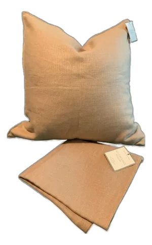 Pair of Restoration Hardware Belgian Linen Pillow Covers 20” X 20” – Natural Beige – Discontinued Rh Classic – New With Tags - See Photos!