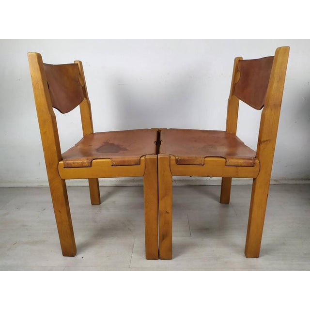 Set of Leather Dining Chairs For Sale - Image 4 of 18