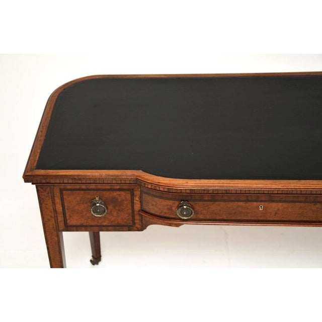 Antique Edwardian Inlaid Walnut Desk, 1900s For Sale - Image 6 of 13