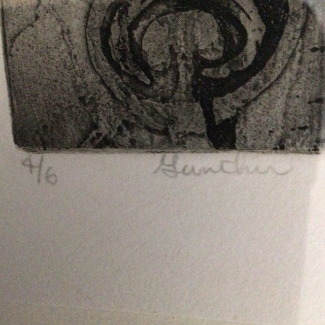 Framed Abstract Copper Plate Etching 4/6 by Gunther For Sale - Image 12 of 12