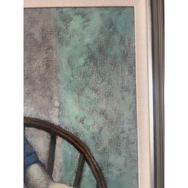 Large Vintage Impressionist Woman Portrait Oil Painting For Sale In San Francisco - Image 6 of 7