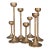Mid-Century-Modern Solid Brass Candlestick Collection - Set of 7 For Sale