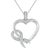Delicately wrapped around a beautiful heart made up of round cut diamonds, is a single ribbon, which only adds to the...