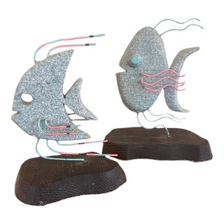 1980s Postmodern California Designs by Gary Tropical Fish Sculptures, Pair For Sale