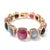 Bochic "Capri" Vintage Ruby & Multi Color Fancy Sapphires Cuff Set 18K & Silver For Sale - Image 4 of 11