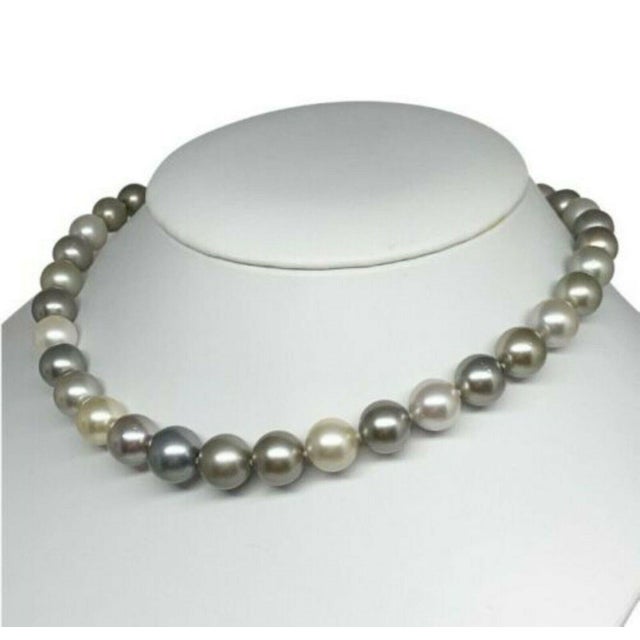 Diamond South Sea Pearl Necklace 14k Gold Certified For Sale - Image 9 of 10