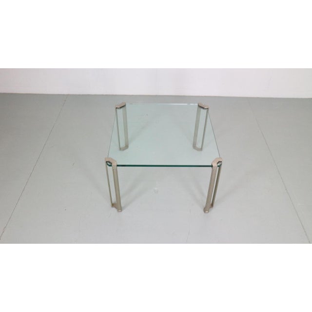 1970s Square Glass Coffee Table by Peter Ghyczy for Ghyzcy, 1970s For Sale - Image 5 of 18