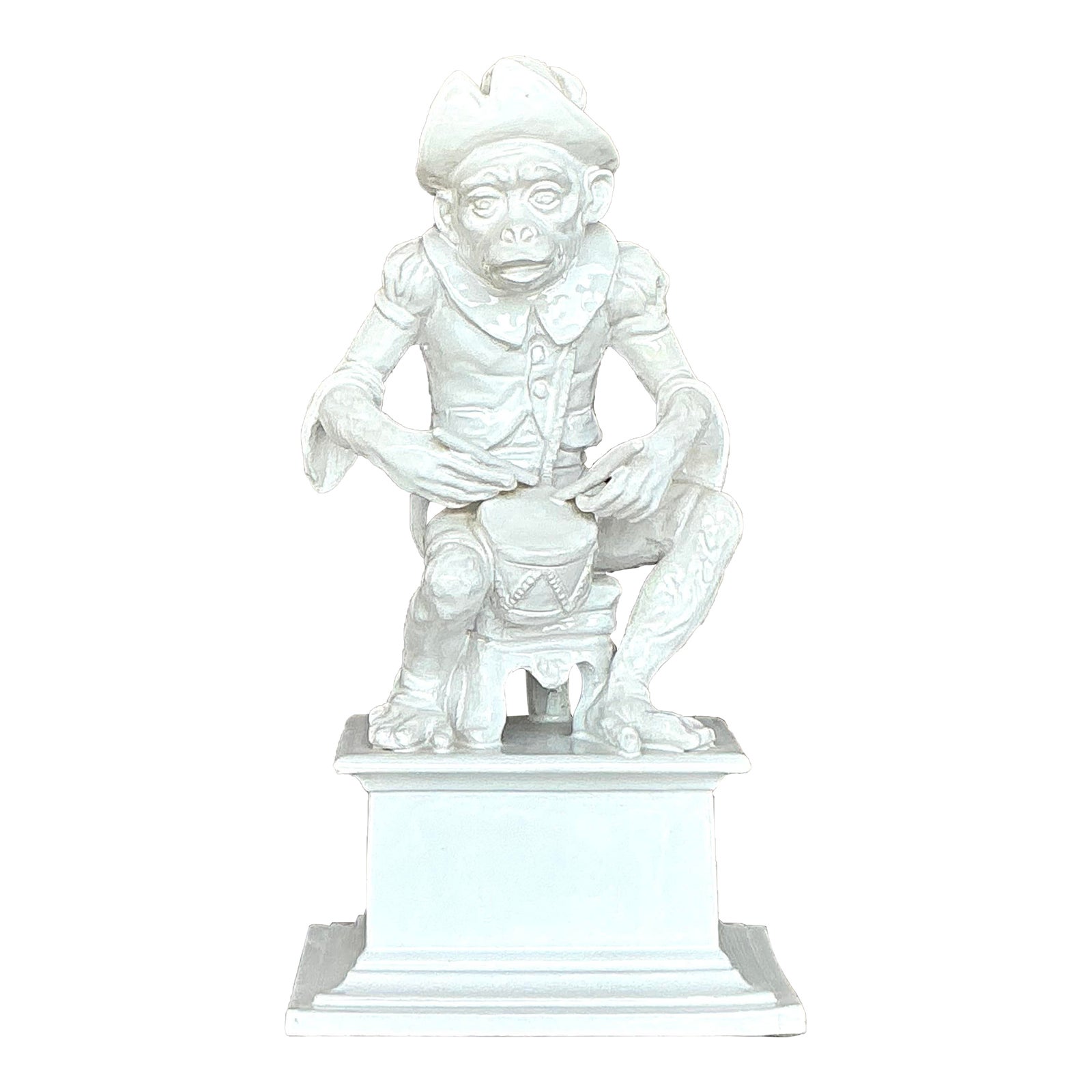 Vintage Italian Glazed Ceramic Monkey | Chairish