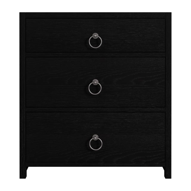 Spritely Home Accent Furniture Lark 25 in. W Wood 3 Drawer Nightstand, Washed Black For Sale - Image 4 of 8