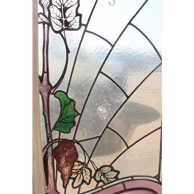 Set of Triple-Layered Acid-Etched Stained Glass Windows attributed to Gruber, 1890s, Set of 3 For Sale - Image 6 of 8
