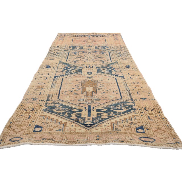 Modern Vintage Persian Heriz Rug Runner, 03'03 X 10'00 For Sale - Image 3 of 10