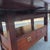 American Craftsman Style Rustic Oak Drop-Leaf Console/Dining Table, Imported From Bulgaria by Crate & Barrel Co., 2005 [Unsigned] For Sale - Image 10 of 15