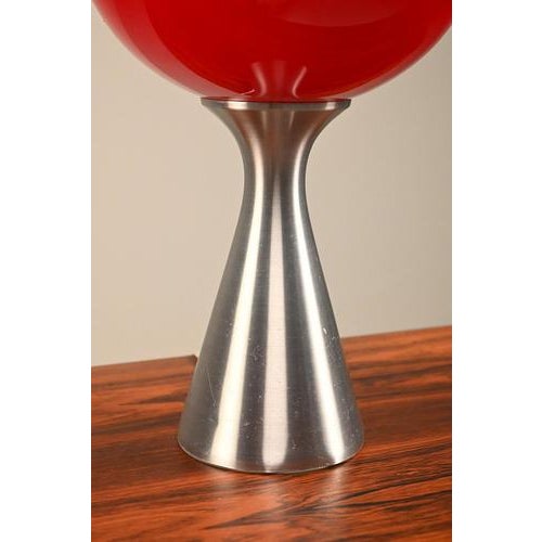 Red Large Space Age Table Lamp with Glass Shade from Erco For Sale - Image 8 of 13