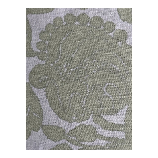 Christopher Farr Collection: Michael Szell Anna Linen Fabric 4 1/2 Yards Dill For Sale