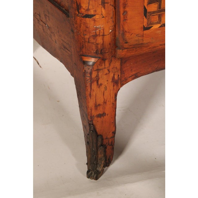 18th Century Continental Fruitwood Chest of Drawers With Marble Top For Sale - Image 10 of 15