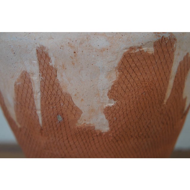 Vintage Jacqui 1975 Southwestern Mixed Media Clay Pottery Vessel Vase Urn For Sale - Image 11 of 12