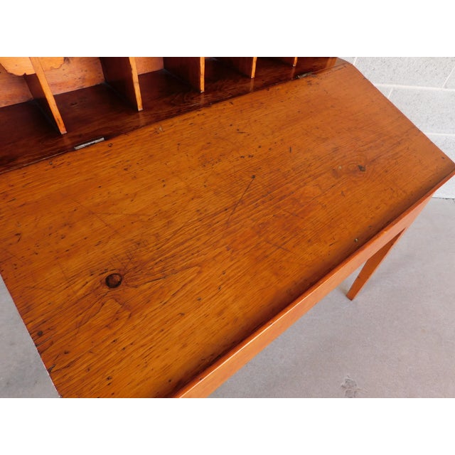 Antique Pine Primitive Plantation Desk For Sale In Philadelphia - Image 6 of 13