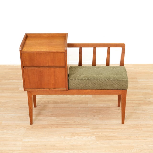 Wood 1960s C12 - Mid Century Teak Entryway Bench For Sale - Image 7 of 10