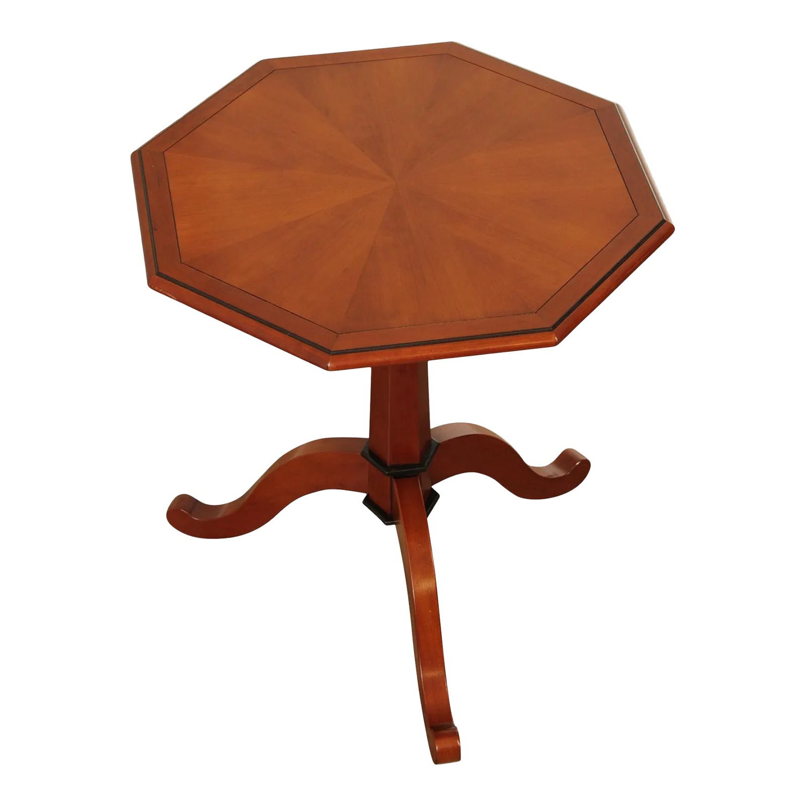 Grange French Inlaid Cherry Octagon Top Side Table | Chairish