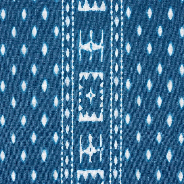 Traditional Schumacher Indah Batik Fabric in Indigo For Sale - Image 3 of 4