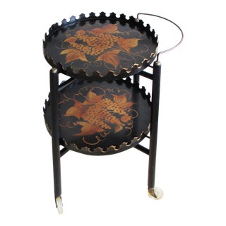 Vintage Tole Bar Cart For Sale