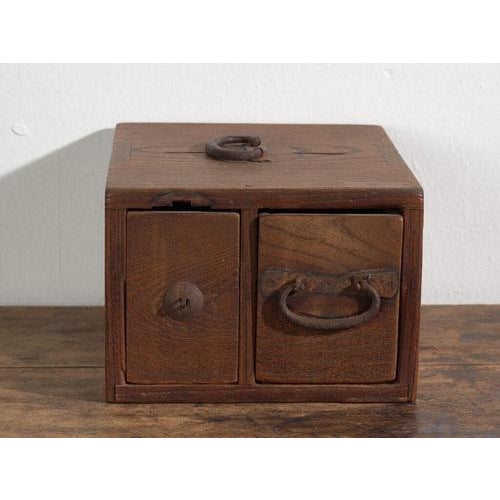 Antique Japanese Wooden Storage Box For Sale - Image 4 of 12