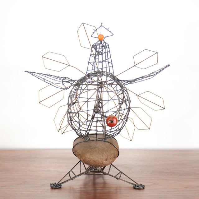 1970s Vintage Joe Police Kinetic Wire Sculpture Hen For Sale - Image 6 of 8