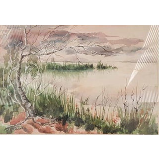 Daniel Pozanco, Landscape Composition, Watercolor on Paper, Framed For Sale