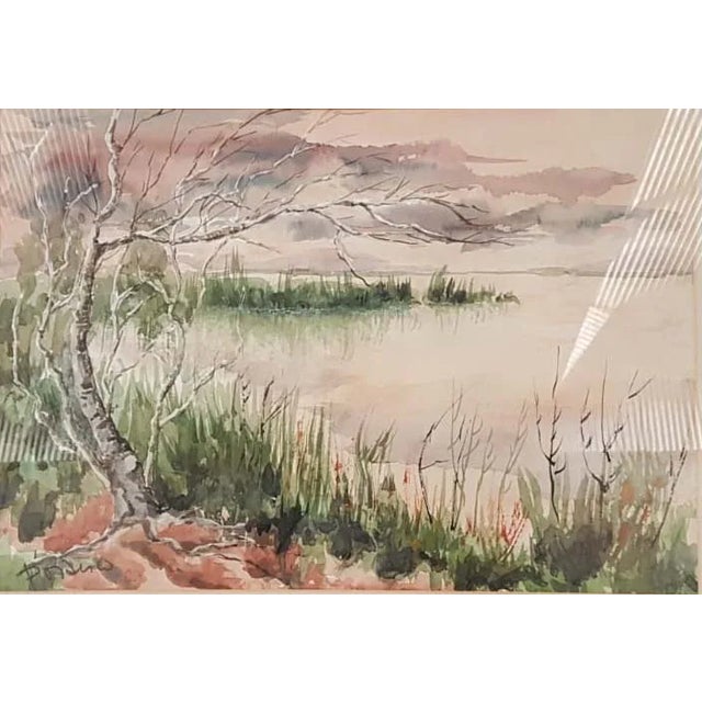 Daniel Pozanco, Landscape Composition, Watercolor on Paper, Framed For Sale