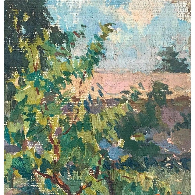 Realism Vintage Ukrainian Impressionist Oil Painting, Rural Landscape, 1963 For Sale - Image 3 of 6