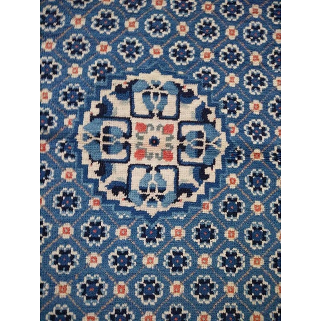 1930s Blue Medallion Antique Pair of Chinese Peking Rugs 3'2" X 5'2" Handknotted Wool Carpets For Sale - Image 4 of 6