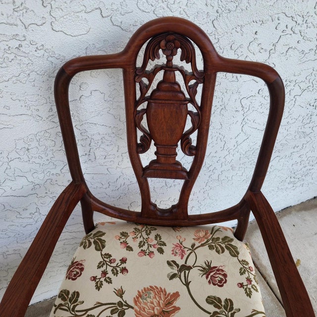 George Zee & Co Hand Carved Rosewood Armchairs a Pair For Sale In Miami - Image 6 of 17