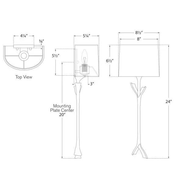 Transitional AERIN for Visual Comfort Signature Fliana Tail Sconce in Plaster White with Linen Shade For Sale - Image 3 of 3
