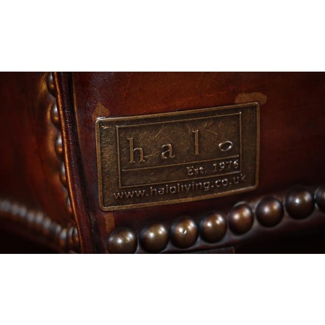 Halo Lincoln Club Lounge Chair in Cigar Leather from Timothy Oulton, 2010s For Sale - Image 9 of 18