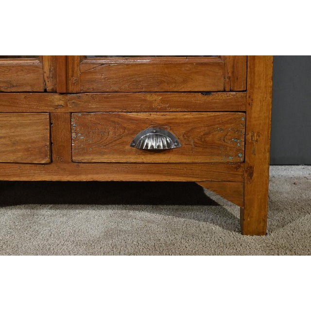 Brown Glazed Cabinet in Teak, India, Early 20th Century For Sale - Image 8 of 17