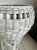 Vintage Victorian Painted White Wicker Indoor or Outdoor Plant Stand For Sale - Image 6 of 8