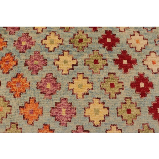1990s Modern Balochi Blue/Red Wool Rug - 4'9''x8'0'' For Sale - Image 5 of 11