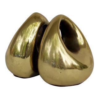 Vintage Mid-Century Ben Seibel for Jenfredware Brass Bookends - A Pair For Sale