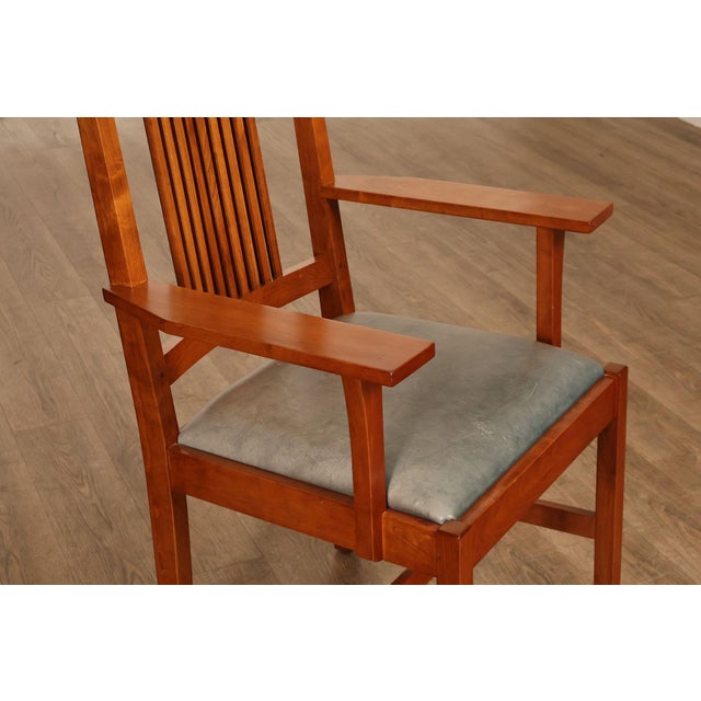 Stickley Mission Collection Set Of Eight Cherry Spindle Dining Chairs For Sale - Image 16 of 18