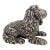 Vintage Italian Handmade Genuine Silver Sitting Dog Large Miniature Figurine Sculpture, Made in Tuscany (Arezzo) For Sale