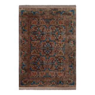 Rug & Kilim’s Modern Classics Rug in Brown With Floral Patterns “As Geshniz” For Sale