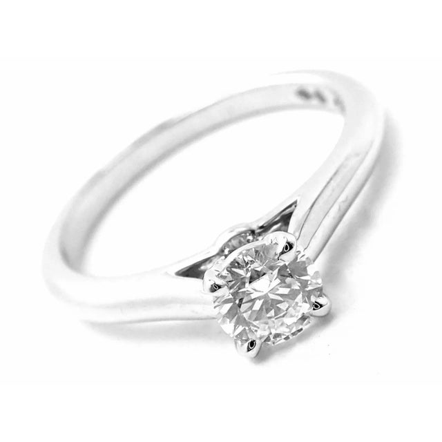 2000 - 2009 Cartier Platinum .40ct VVS1/G Diamond Solitaire Engagement Ring, size 4.75 For Sale - Image 5 of 12