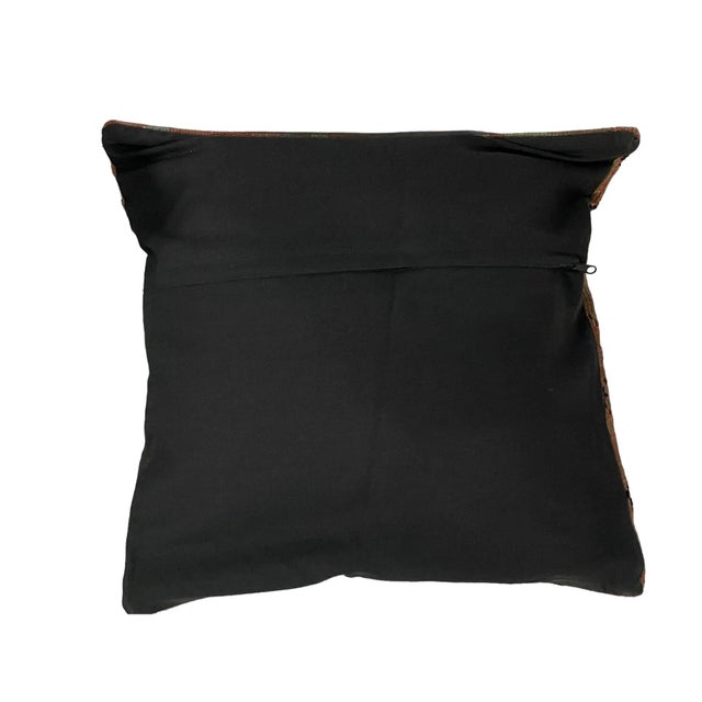 Custom Made Old Turkish Tribal Kilim Pillow Cover 20" by 20" For Sale - Image 4 of 8