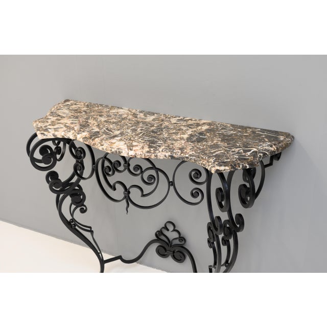 Marble Top Console Table, 1950s For Sale - Image 4 of 11